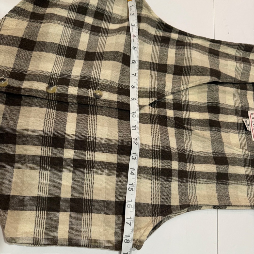 Vintage Plaid Vest 100% Cotton Cottagecore Academia Grunge Y2K Women's M Preppy - Picture 4 of 5